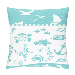 Personality  Seabed With Marine Inhabitants Pillow Covers