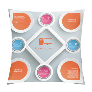 Personality  4 Circles Big Rhombus Startup Colored Infographic Pillow Covers
