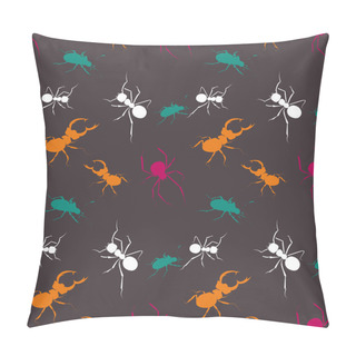 Personality  Seamless Bugs Pattern - Vector Illustration Pillow Covers