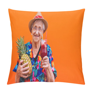 Personality  Grandmother Portraits On Colored Backgrounds Pillow Covers