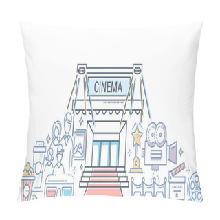 Personality  Film Festival - Modern Line Design Style Illustration Pillow Covers