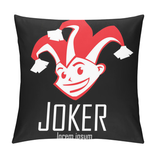 Personality  Red Joker With A Sly Look And A Smile. Pillow Covers