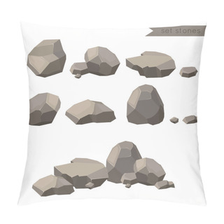 Personality  Rocks And Stones. Rocks And Stones Single Or Piled For Damage And Rubble For Game Art Architecture Design Pillow Covers