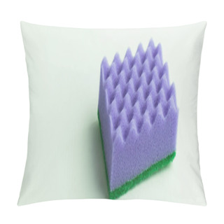 Personality  Textured Purple Kitchen Sponge On Grey Background, Banner Pillow Covers