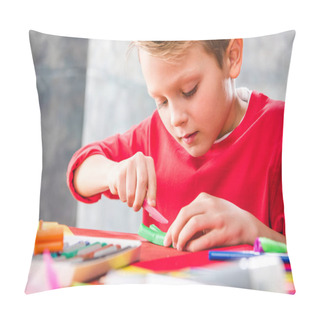 Personality  Schoolchild Cutting Plasticine Pillow Covers