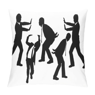 Personality  Silhouettes Of Business Men Holding Something Heavy Pillow Covers