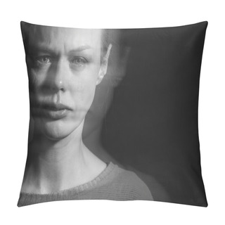 Personality  Young Woman Suffering From Severe Depression/anxiety/sadness Pillow Covers