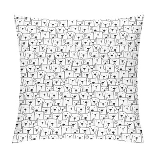 Personality  Hand Drawn Cute Dogs Vector Pattern Background. Doodle Funny. Handmade Vector Illustration. Pillow Covers