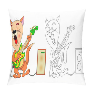 Personality  Funny Cartoon Cats Singing Pillow Covers