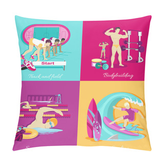 Personality  Athletics And Bodybuilding, Swimming Surfing Pillow Covers