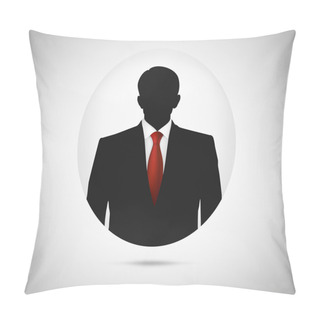 Personality  Male Person Silhouette. Profile Picture Whith Red Tie. Pillow Covers