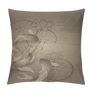 Personality  Card With Three Gold Carp Pillow Covers