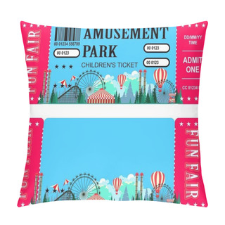 Personality  Ticket Amusement Park Pillow Covers