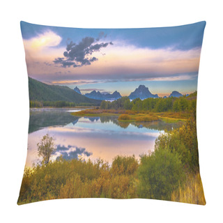 Personality  Grand Teton Reflection At Sunrise Pillow Covers