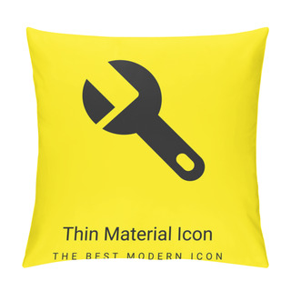 Personality  Big Wrench Minimal Bright Yellow Material Icon Pillow Covers