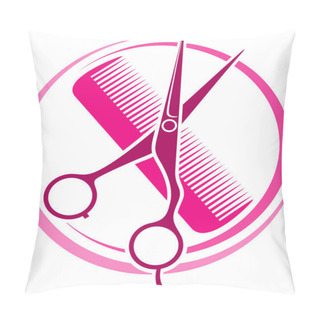 Personality  Hair Salon Design (haircut Or Hair Salon Symbol) Pillow Covers