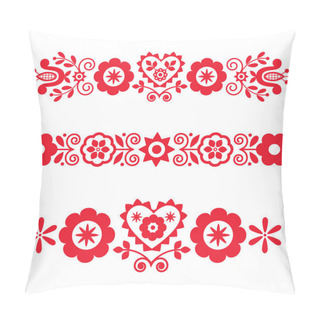 Personality  Polish Floral Folk Art Vector Long Vertical Design Elements Inspired By Traditional Embroidery, Greeting Card Patterns Pillow Covers