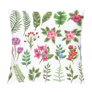 Personality Collection Of Flowera And Leaves Pillow Covers