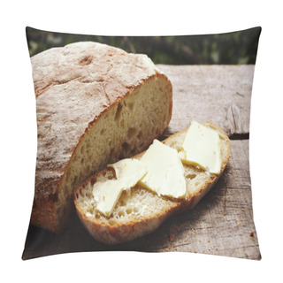 Personality  Fresh Home Made Bread With Butter With Butter Pillow Covers