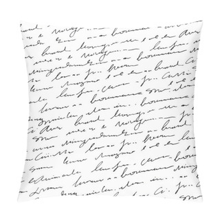 Personality  Handwritten Abstract Text Seamless Pattern, Vector Monochrome Script Background Pillow Covers