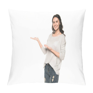 Personality  Beautiful Smiling Woman Pillow Covers