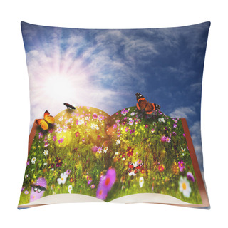 Personality  Fairy Tale. Abstract Fantasy Backgrounds With Magic Book Pillow Covers