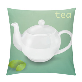 Personality  Vector White Teapot Vector Illustration  Pillow Covers