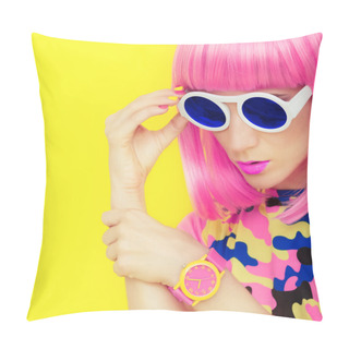 Personality  Bright Fashion Girl Glamor Style Pillow Covers