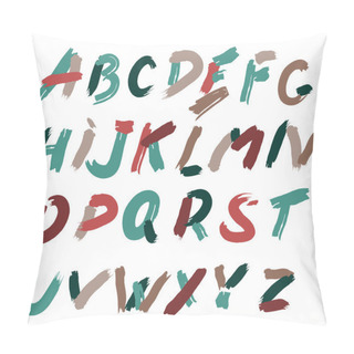 Personality  Alphabet. Painted Font Pillow Covers