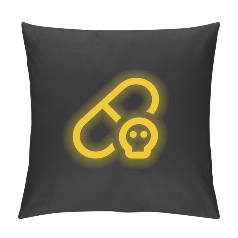 Personality  Allergic Yellow Glowing Neon Icon Pillow Covers