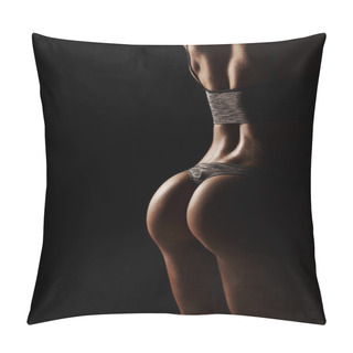 Personality  Pretty Silhouette Buttocks Of Young Girl On Dark Background Pillow Covers