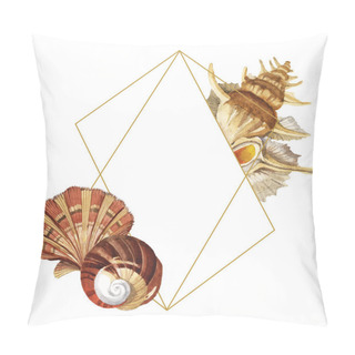 Personality  Tropical Seashells Isolated On White. Watercolor Background Illustration Set. Frame With Copy Space. Pillow Covers