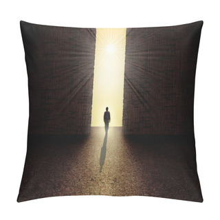 Personality  Man Standing In Front Of The Light Pillow Covers