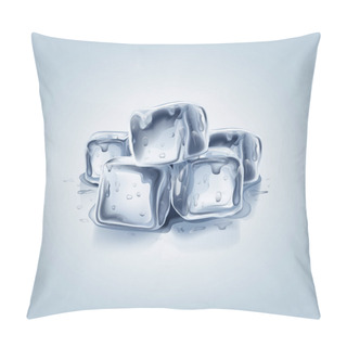 Personality  Ice Cubes On Blue Background Pillow Covers