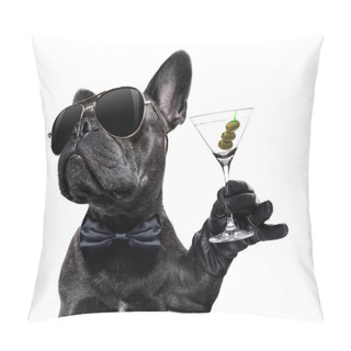 Personality  Drunk Dog Drinking A Cocktail  Pillow Covers