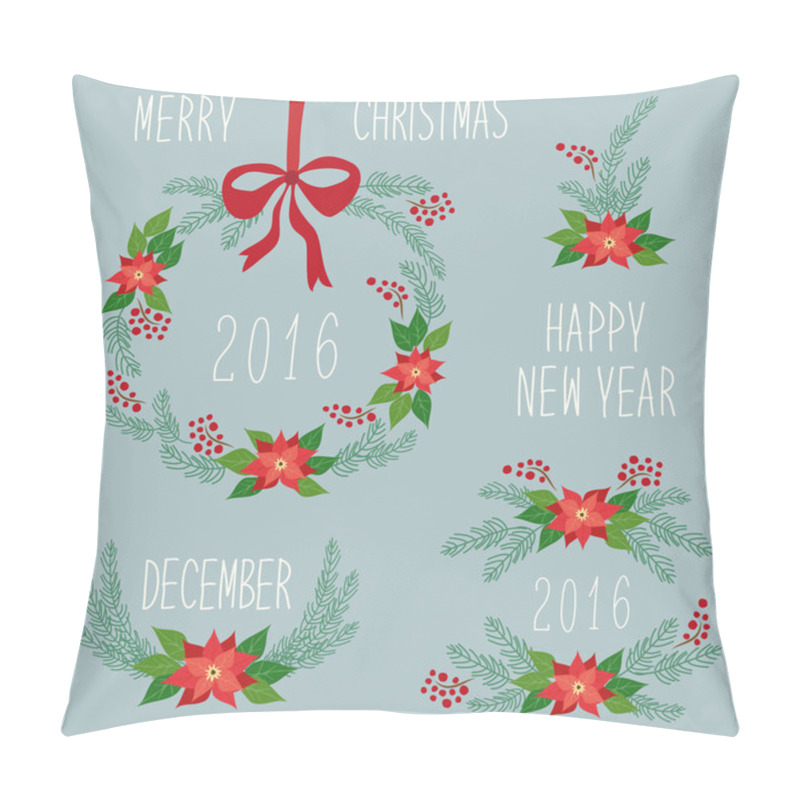 Personality  Cute set of hand drawn Christmas symbols pillow covers