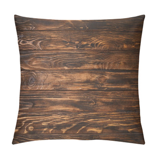 Personality  Top View Textured Brown Wooden Table Pillow Covers
