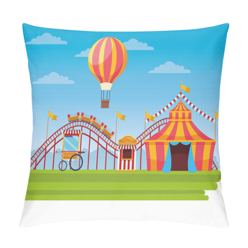 Personality  Circus fair festival scenery cartoon pillow covers