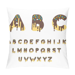 Personality  Chocolate Donut Bubble Font Pillow Covers