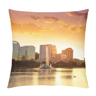 Personality  Orlando Skyline Sunset At Lake Eola Florida US Pillow Covers