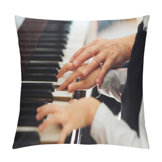 Personality  Music Teacher Helps  Student To Play Correctly Pillow Covers