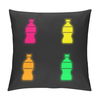 Personality  Bottle Four Color Glowing Neon Vector Icon Pillow Covers