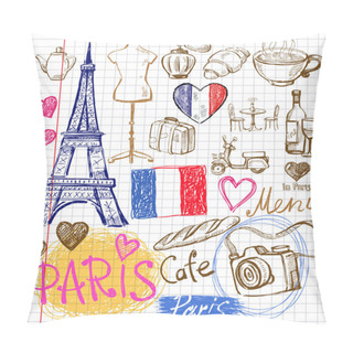 Personality  Vector Hand Drawn Paris Illustration Pillow Covers