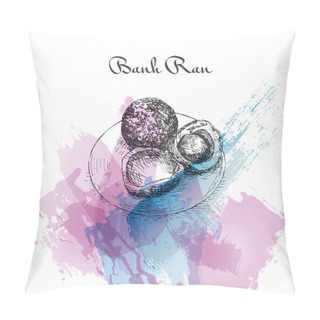 Personality  Banh Ran Watercolor Effect Illustration. Pillow Covers