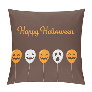 Personality  Scary Air Balloons For Halloween Poster. Vector Illustration Pillow Covers