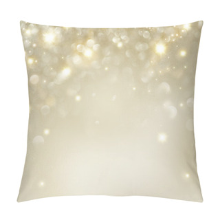 Personality  Golden Christmas Holiday Background With Blinking Stars Pillow Covers