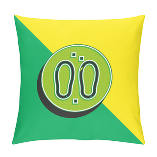 Personality  Bodhu Boron Green And Yellow Modern 3d Vector Icon Logo Pillow Covers