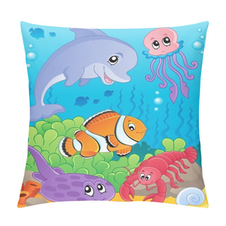 Personality  Image With Undersea Theme 5 Pillow Covers