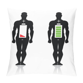 Personality  Human Body High Low Battery Isolated Pillow Covers