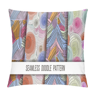 Personality  Vector Abstract Pattern, Curved Lines, Grunge Boho Background Pillow Covers